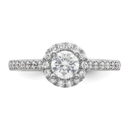 14K White Gold Round Dia Semi Mount Halo Eng Ring *Vs Quality
