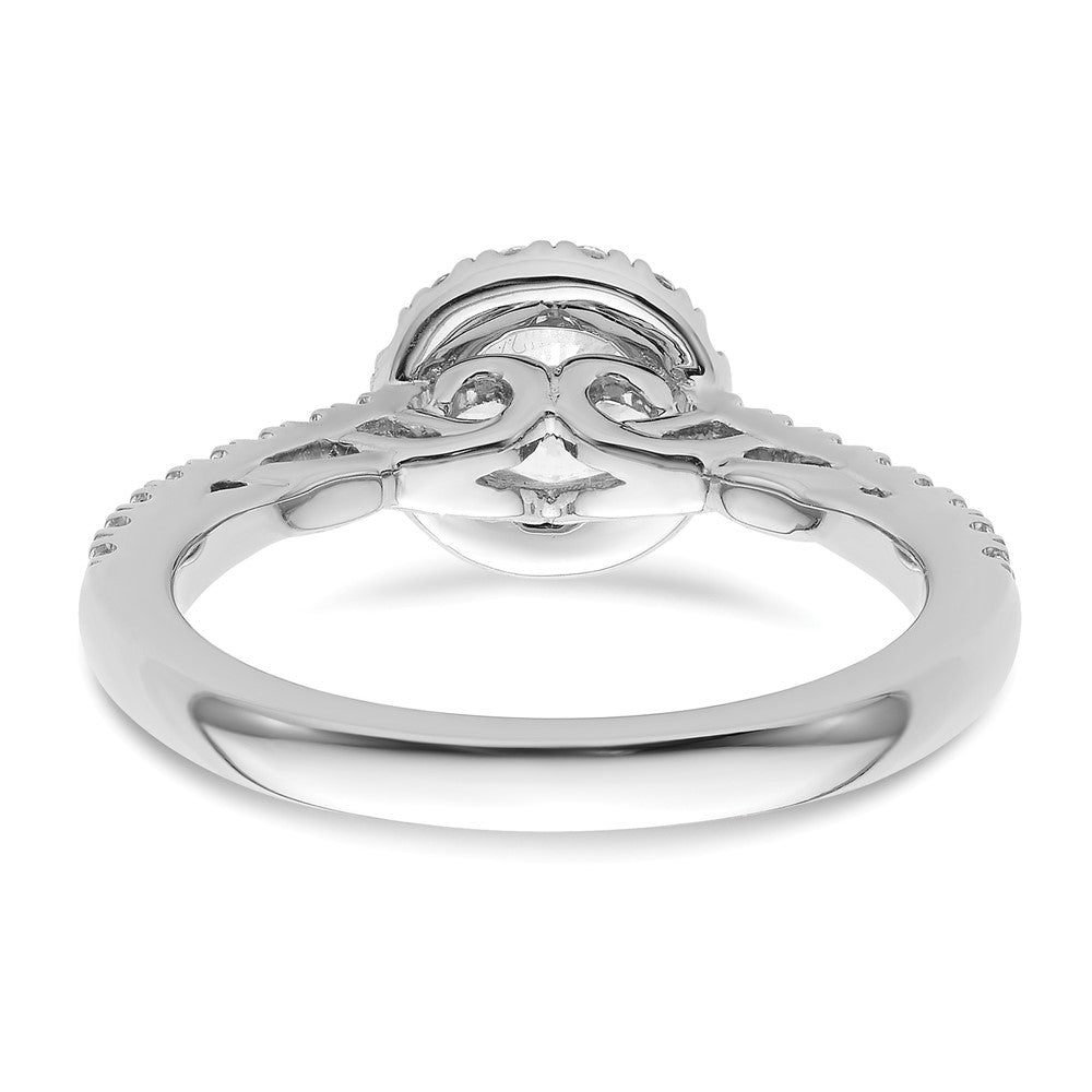14K White Gold Round Dia Semi Mount Halo Eng Ring *Vs Quality