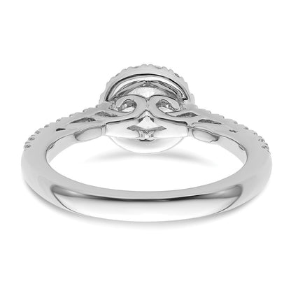 14K White Gold Round Dia Semi Mount Halo Eng Ring *Vs Quality