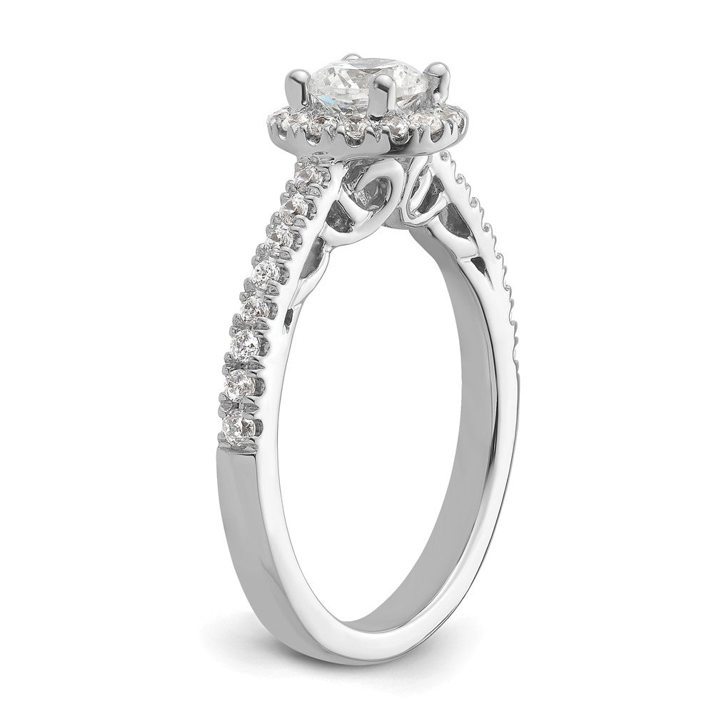 14K White Gold Round Dia Semi Mount Halo Eng Ring *Vs Quality