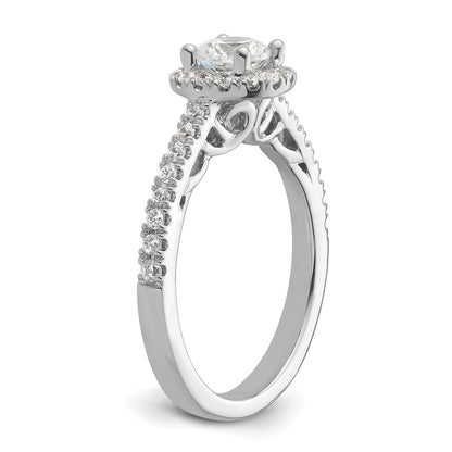 14K White Gold Round Dia Semi Mount Halo Eng Ring *Vs Quality