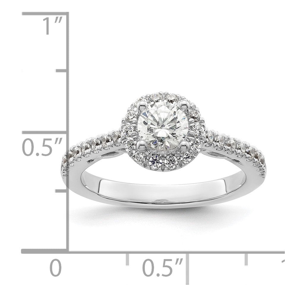 14K White Gold Round Dia Semi Mount Halo Eng Ring *Vs Quality