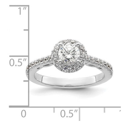 14K White Gold Round Dia Semi Mount Halo Eng Ring *Vs Quality