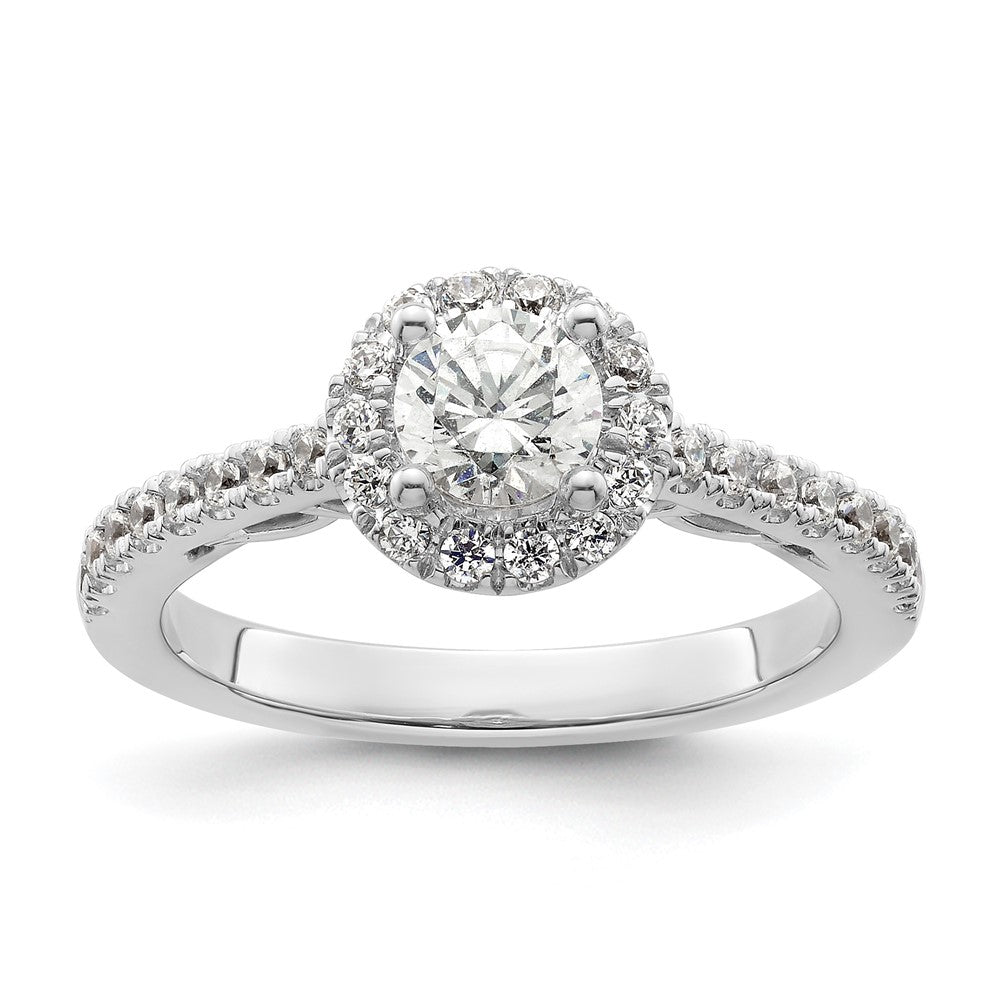14K White Gold Round Dia Semi Mount Halo Eng Ring *Vs Quality