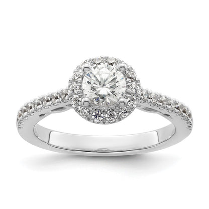14K White Gold Round Dia Semi Mount Halo Eng Ring *Vs Quality