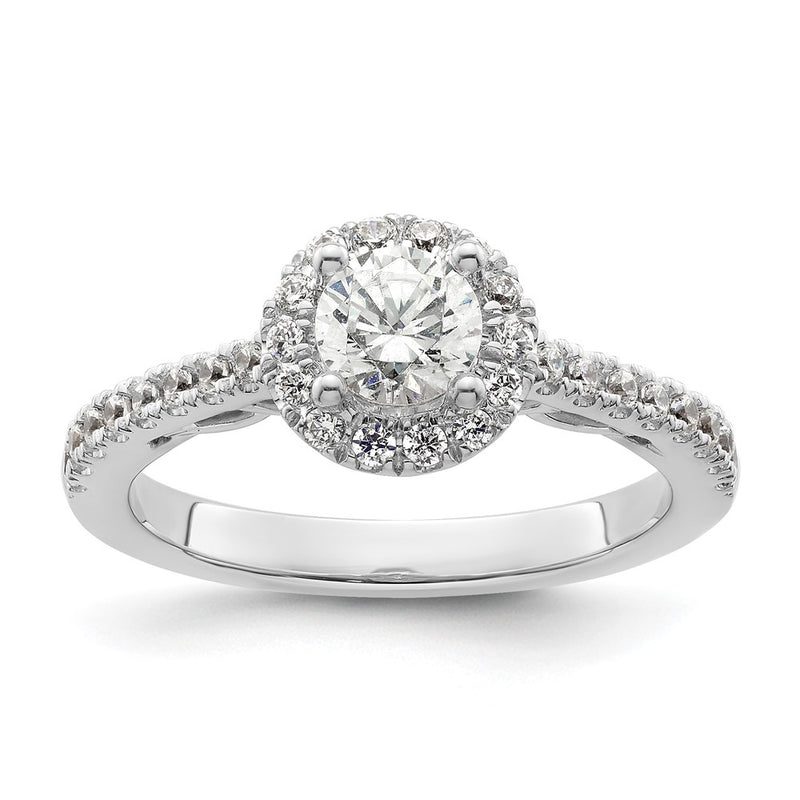 14K White Gold Round Dia Semi Mount Halo Eng Ring *Vs Quality