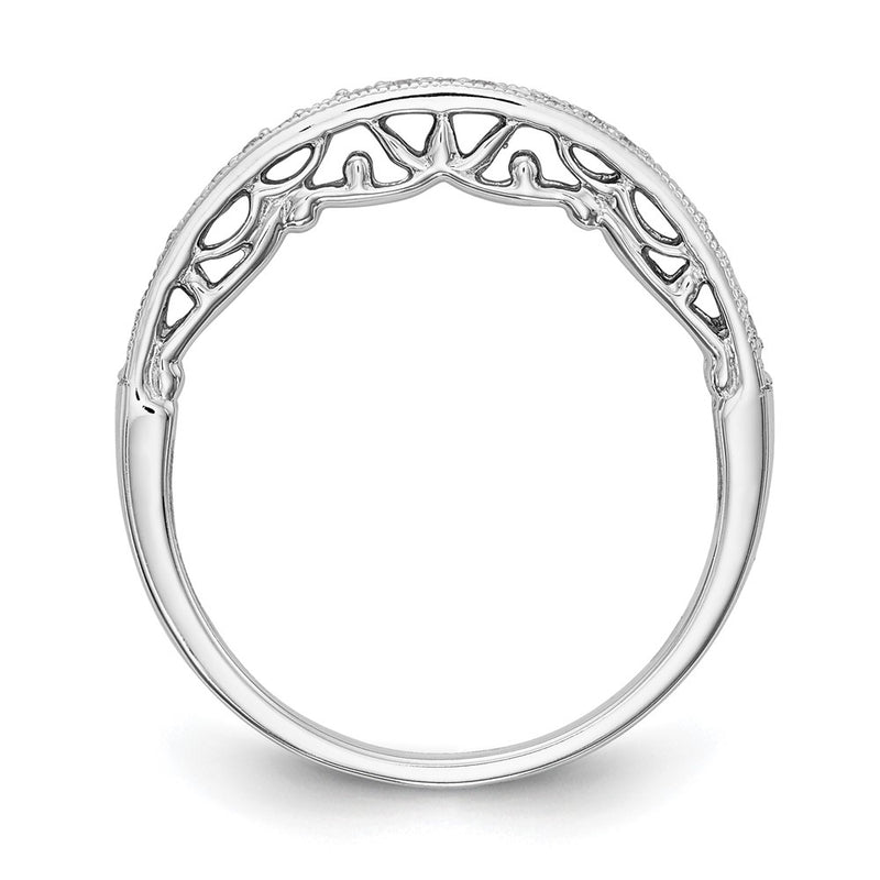 14k White Gold Real Diamond Wedding Band