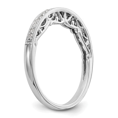 14k White Gold Real Diamond Wedding Band