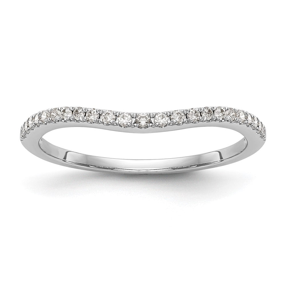 14k White Gold Real Diamond Wedding Band