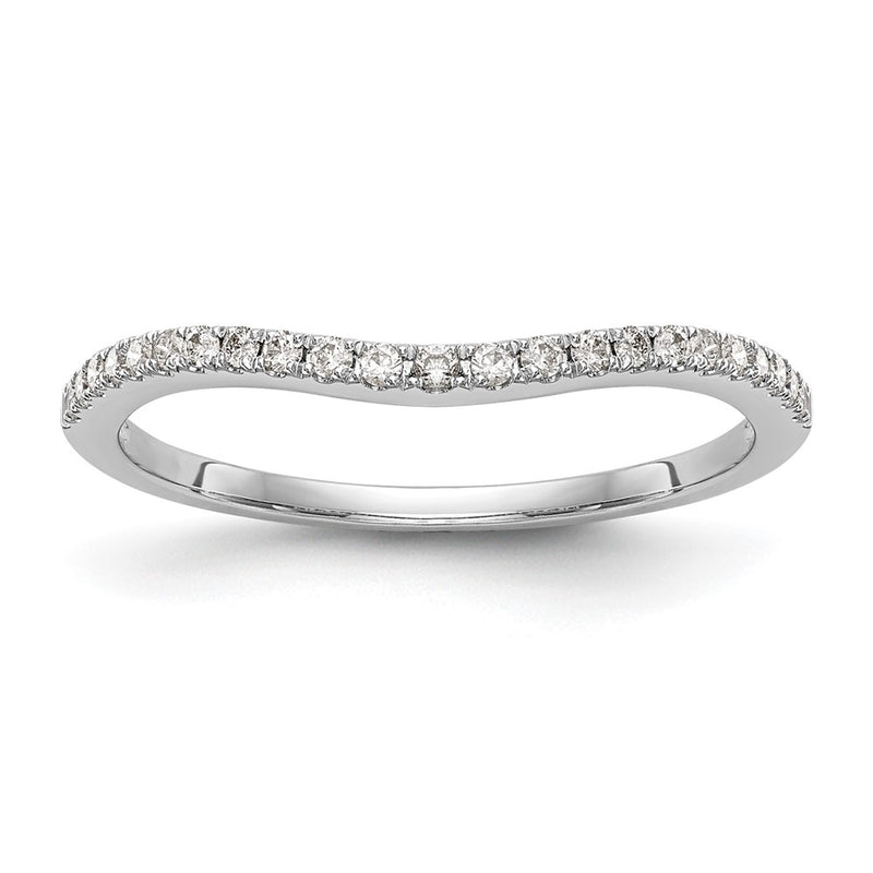 14k White Gold Real Diamond Wedding Band