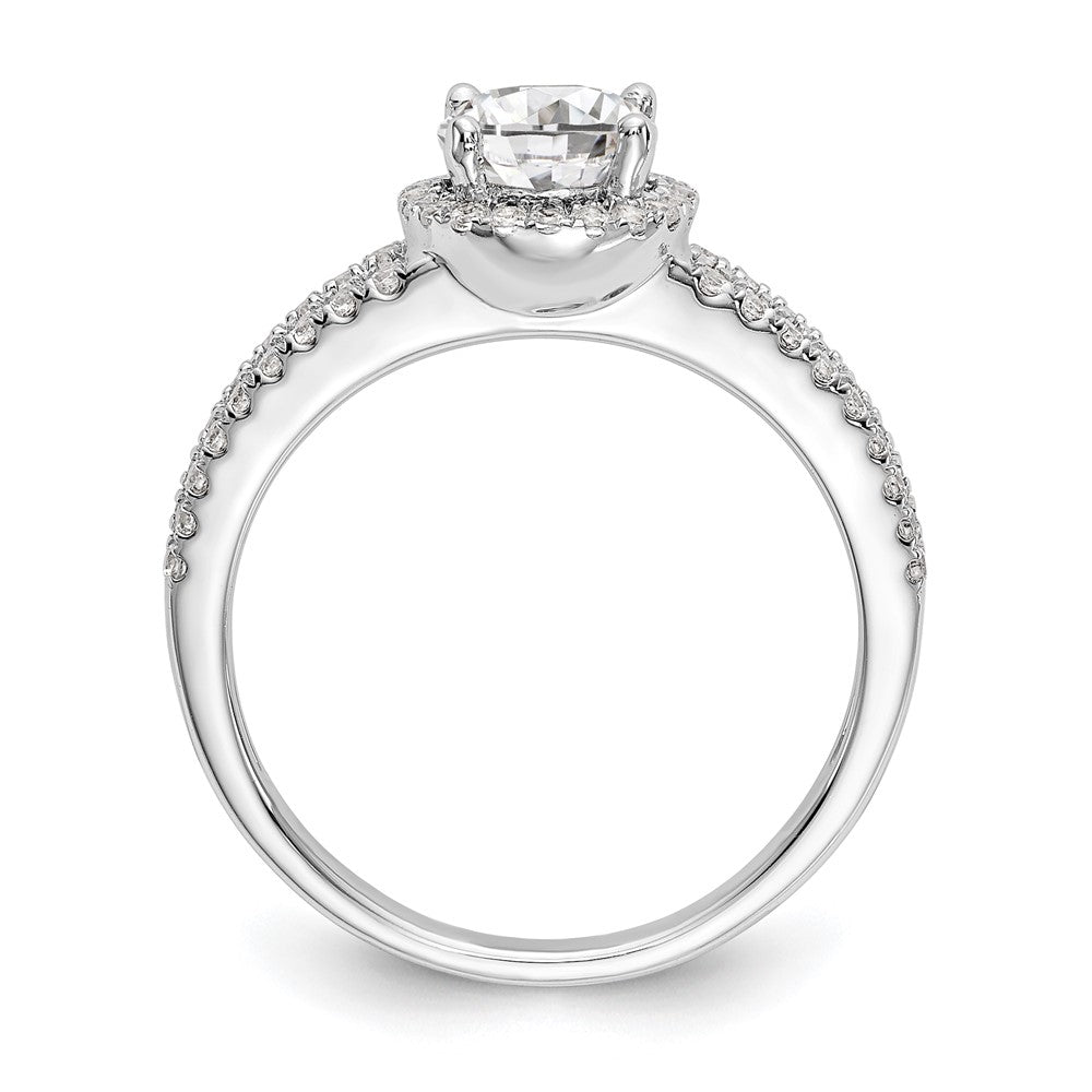14k White Gold 1/3 Ct. Lab Grown Diamond VS/SI+ G+ 3/4 Ct. Center Round Semi Mount Engagement Ring