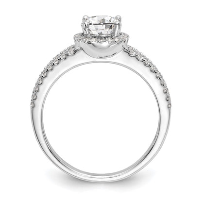 14k White Gold 1/3 Ct. Lab Grown Diamond VS/SI+ G+ 3/4 Ct. Center Round Semi Mount Engagement Ring