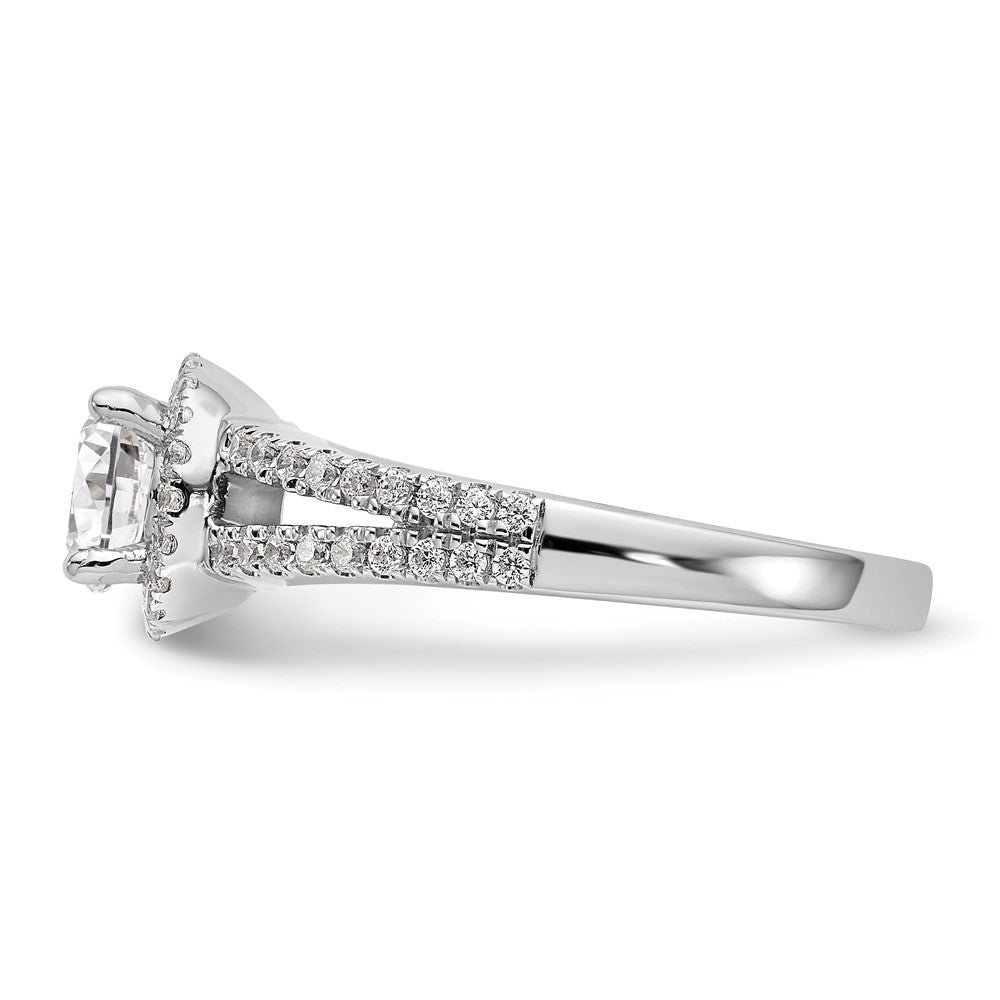 14k White Gold 1/3 Ct. Lab Grown Diamond VS/SI+ G+ 3/4 Ct. Center Round Semi Mount Engagement Ring