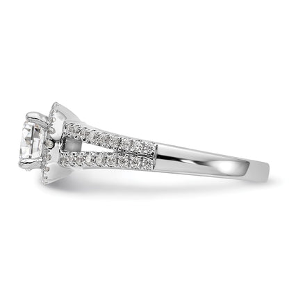 14k White Gold 1/3 Ct. Lab Grown Diamond VS/SI+ G+ 3/4 Ct. Center Round Semi Mount Engagement Ring