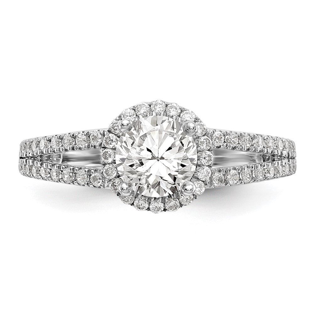 14k White Gold 1/3 Ct. Lab Grown Diamond VS/SI+ G+ 3/4 Ct. Center Round Semi Mount Engagement Ring