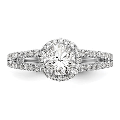 14k White Gold 1/3 Ct. Lab Grown Diamond VS/SI+ G+ 3/4 Ct. Center Round Semi Mount Engagement Ring