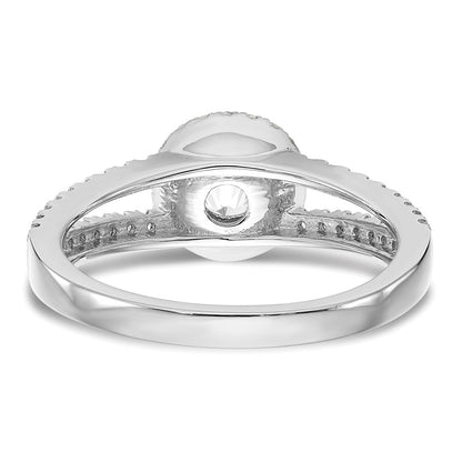 14k White Gold 1/3 Ct. Lab Grown Diamond VS/SI+ G+ 3/4 Ct. Center Round Semi Mount Engagement Ring