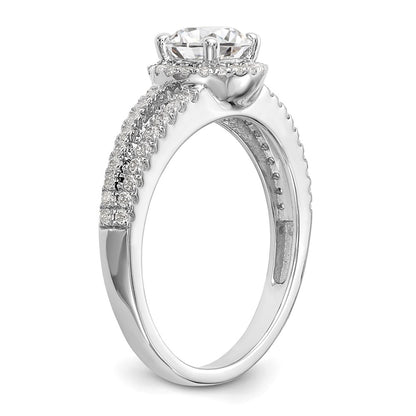 14k White Gold 1/3 Ct. Lab Grown Diamond VS/SI+ G+ 3/4 Ct. Center Round Semi Mount Engagement Ring
