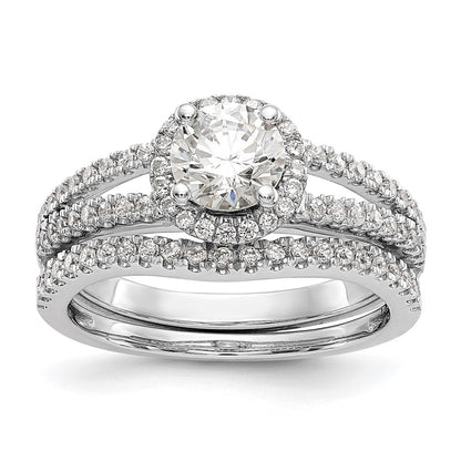 14k White Gold 1/3 Ct. Lab Grown Diamond VS/SI+ G+ 3/4 Ct. Center Round Semi Mount Engagement Ring