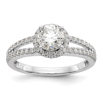 14k White Gold 1/3 Ct. Lab Grown Diamond VS/SI+ G+ 3/4 Ct. Center Round Semi Mount Engagement Ring