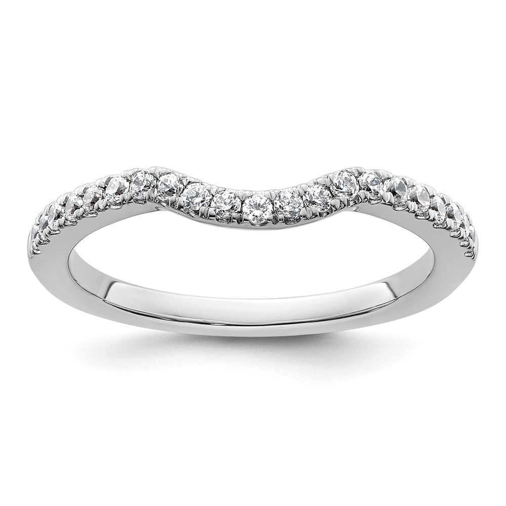 14k White Gold Real Diamond Wedding Band