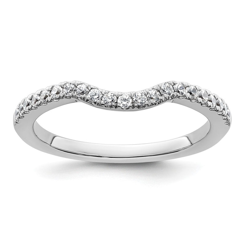 14k White Gold Real Diamond Wedding Band