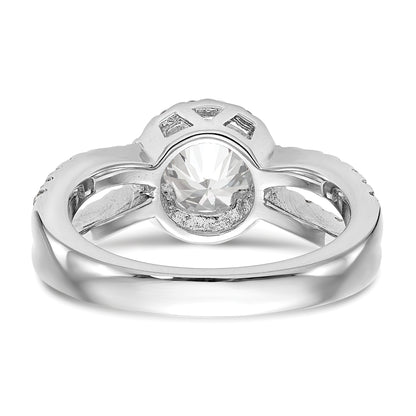 14K White Gold True Origin 3/4 Carat Lab Grown Diamond Vs/Si D E F Semi Mount Round Halo Engagement Ring