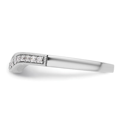 14k White Gold Real Diamond Wedding Band