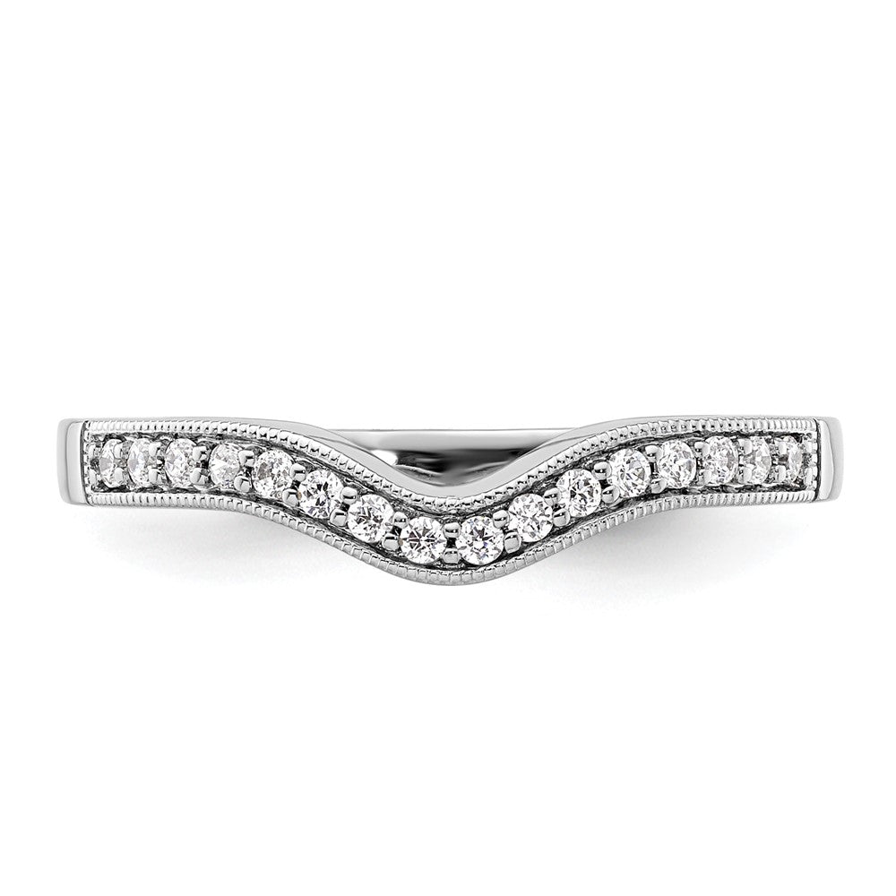14k White Gold Real Diamond Wedding Band