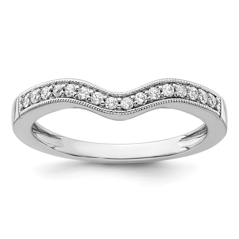 14k White Gold Real Diamond Wedding Band