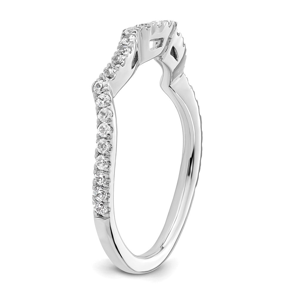 14k White Gold Real Diamond Wedding Band