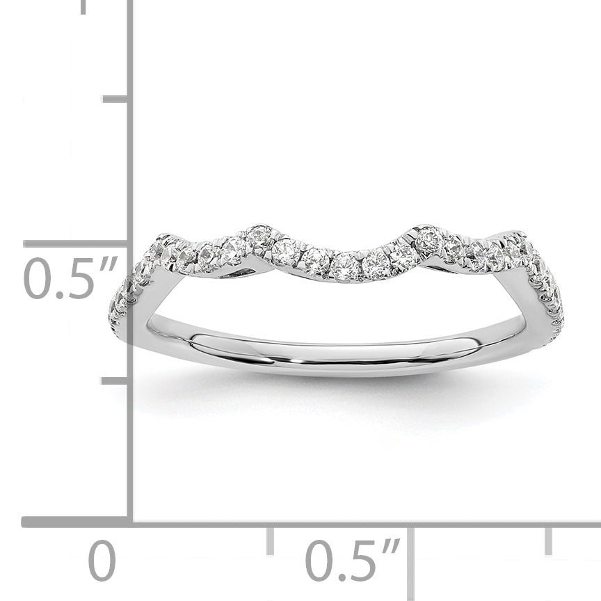 14k White Gold Real Diamond Wedding Band