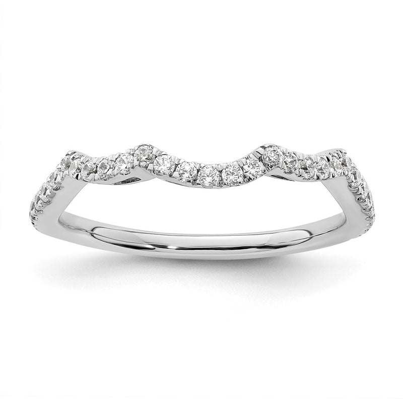 14k White Gold Real Diamond Wedding Band