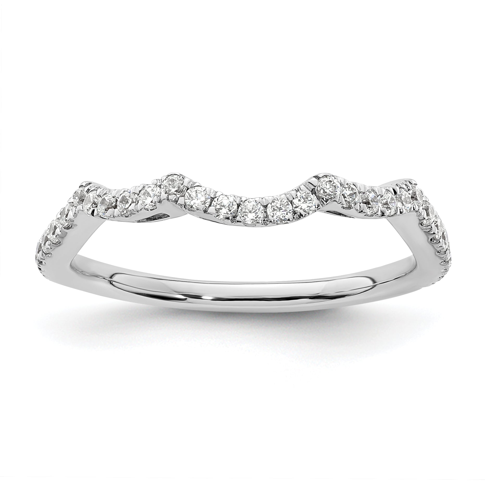 14k White Gold Real Diamond Wedding Band