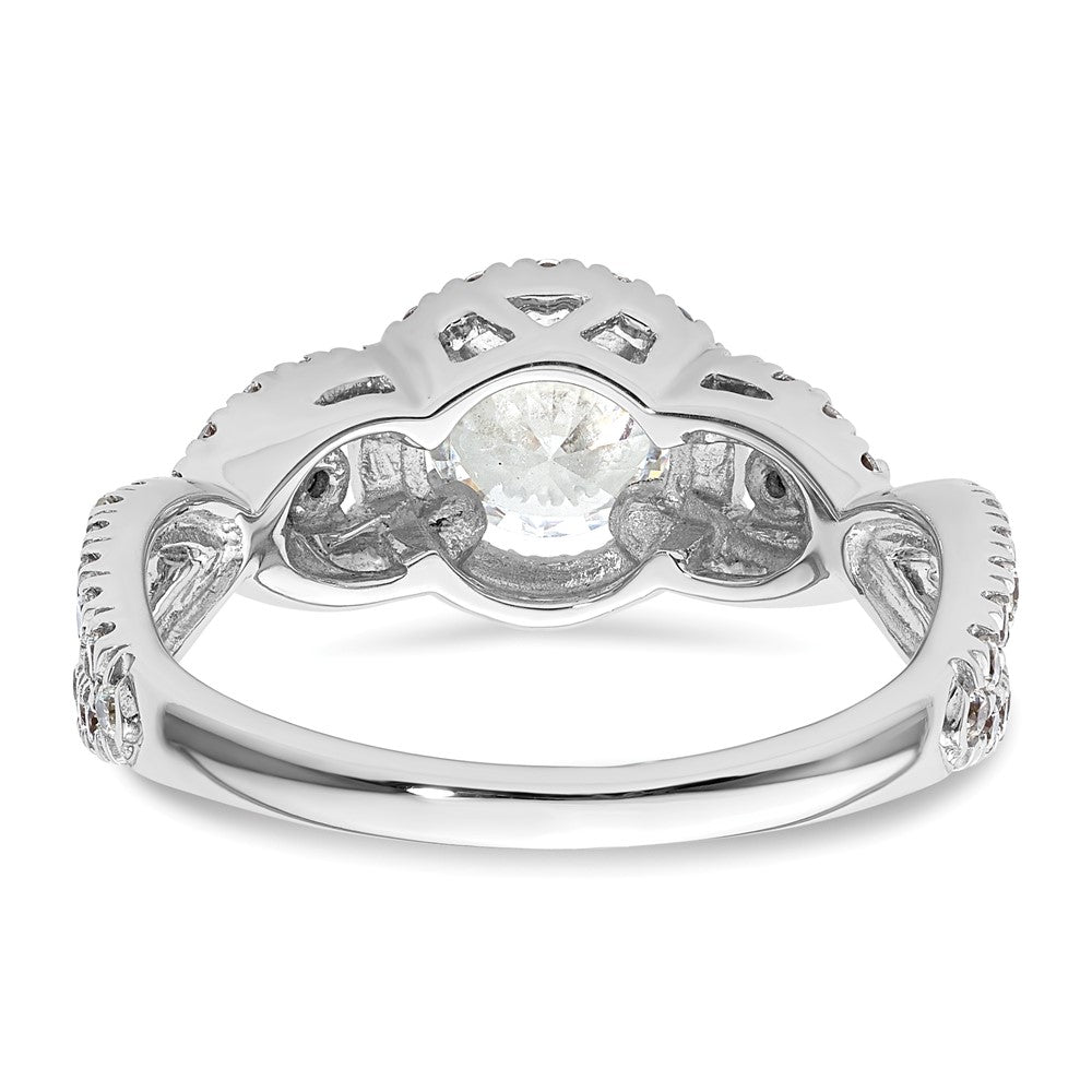 14k White Gold 3/4 Ct. Lab Grown Diamond VS/SI+ G+ 3/4 Ct. Center Round Semi Mount Engagement Ring