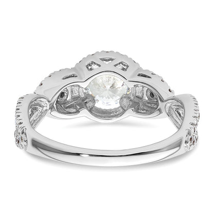 14k White Gold 3/4 Ct. Lab Grown Diamond VS/SI+ G+ 3/4 Ct. Center Round Semi Mount Engagement Ring
