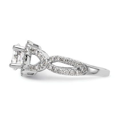 14K White Gold True Origin 3/4 Carat Lab Grown Diamond Vs/Si D E F Semi Mount Round Halo Engagement Ring