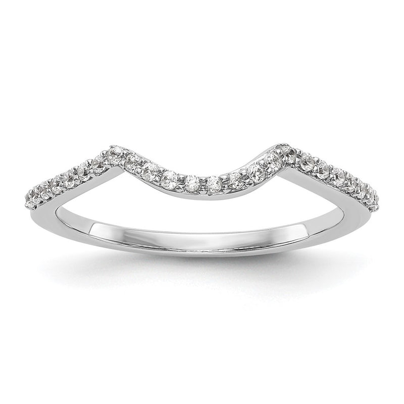 14k White Gold Real Diamond Wedding Band