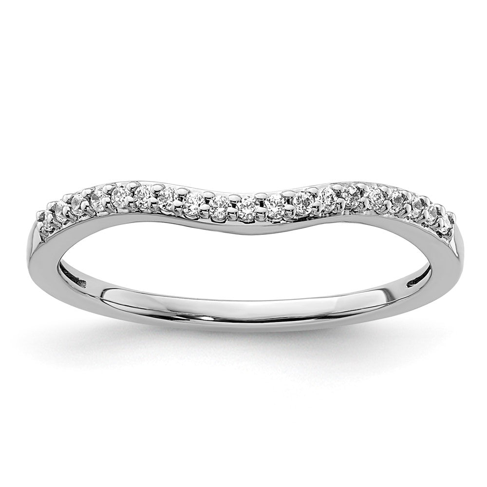 14k White Gold Real Diamond Wedding Band