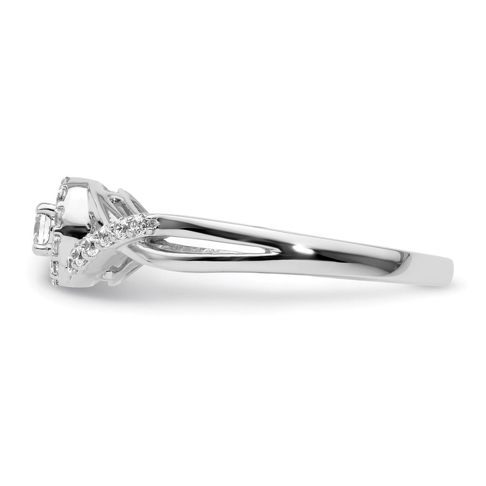 14k White Gold 1/4 Ct. Lab Grown Diamond VS/SI+ G+ Round Halo Engagement Ring