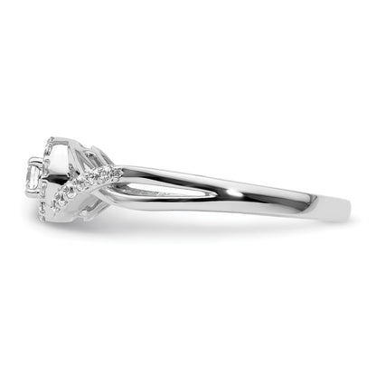 14k White Gold 1/4 Ct. Lab Grown Diamond VS/SI+ G+ Round Halo Engagement Ring