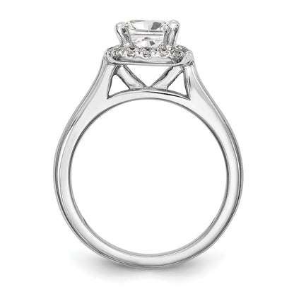 Platinum Princess Diamond Semi Mount Cushion Halo Engagement Ring