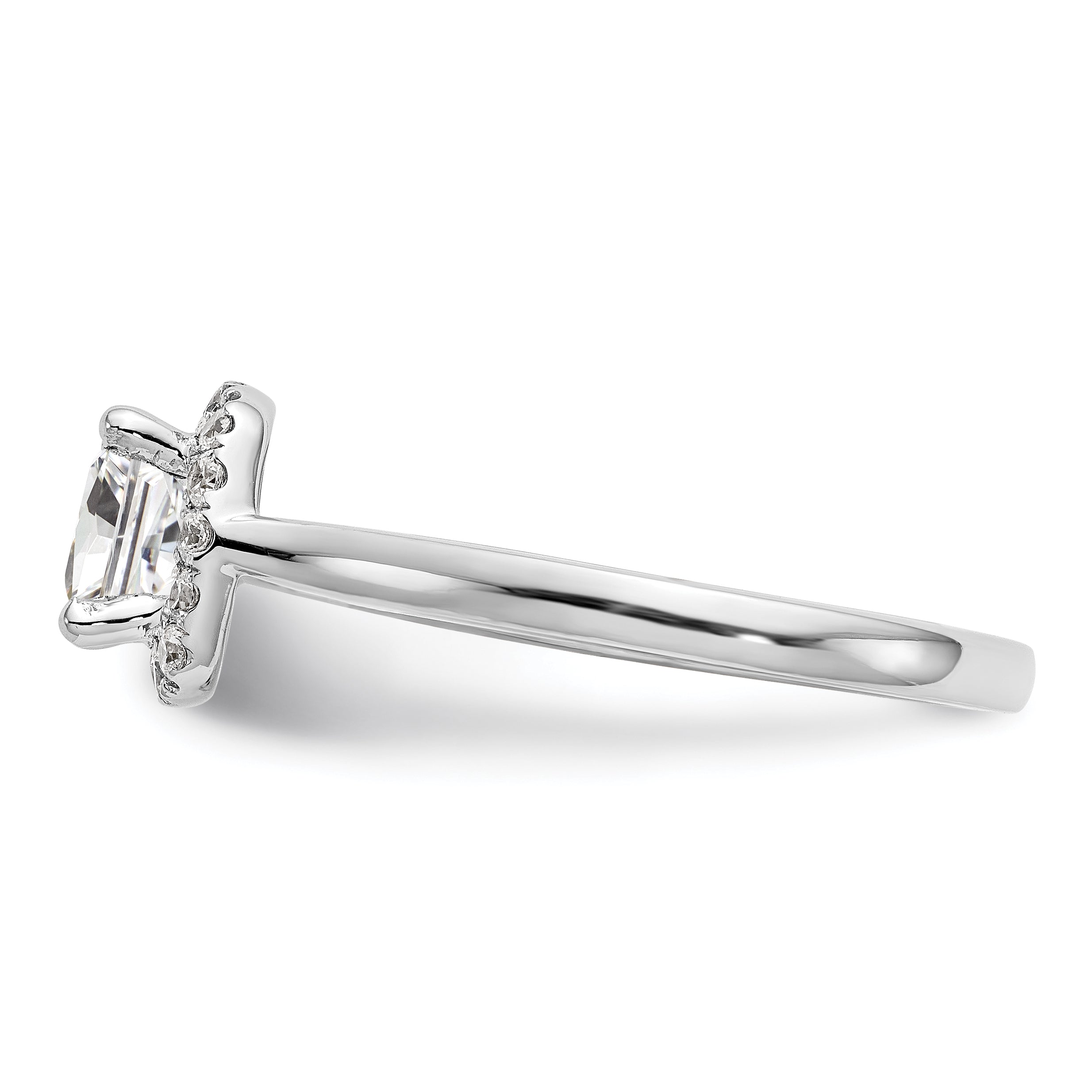 Platinum Princess Diamond Semi Mount Cushion Halo Engagement Ring