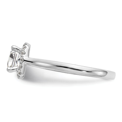 Platinum Princess Diamond Semi Mount Cushion Halo Engagement Ring