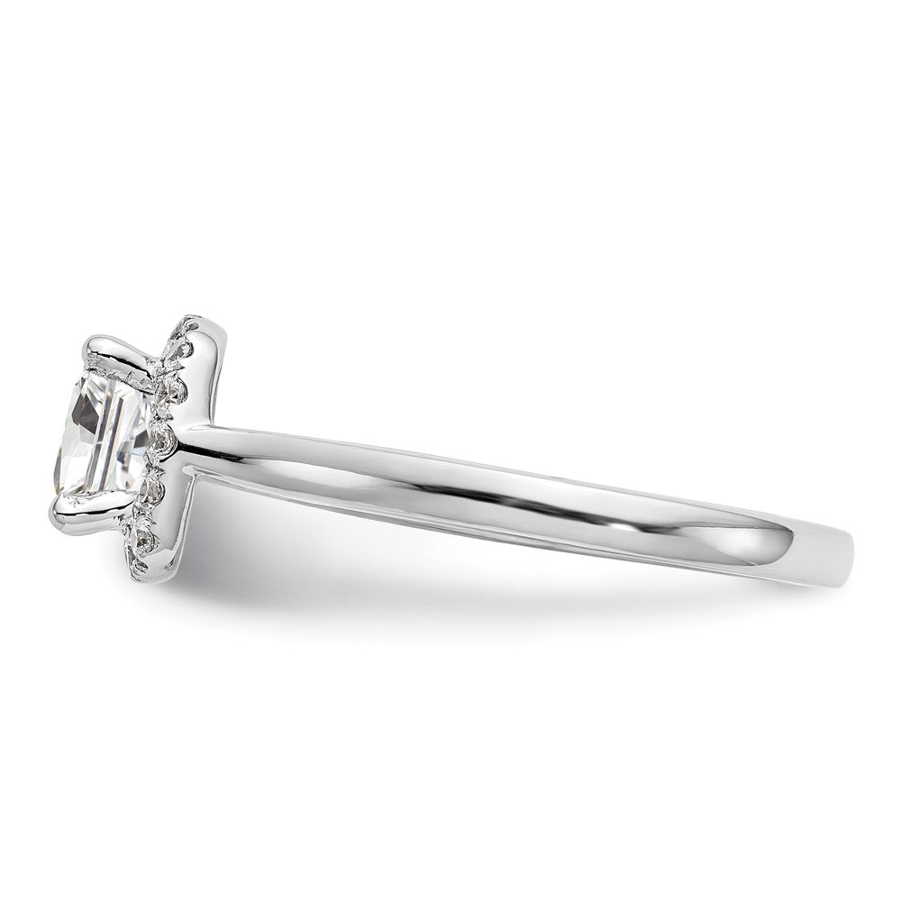 Platinum Princess Diamond Semi Mount Cushion Halo Engagement Ring