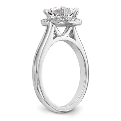 Platinum Princess Diamond Semi Mount Cushion Halo Engagement Ring