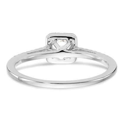 14K White Gold Halo Plus (Holds 1/3 Carat (4.5mm) Round Center) 1/5 Diamond Semi Mount Engagement Ring