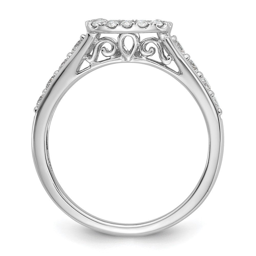 14kw Peg Set Simulated Diamond Cushion Halo Engagement Ring