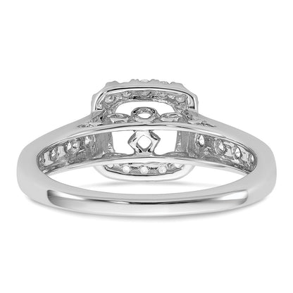 14kw Peg Set Simulated Diamond Cushion Halo Engagement Ring