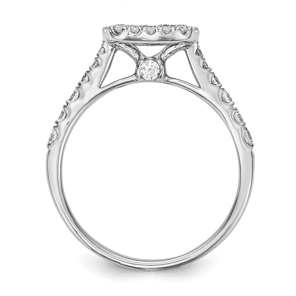 14k White Gold 1/2 Ct. Lab Grown Diamond VS/SI+ G+ Halo Peg Set Engagement Ring